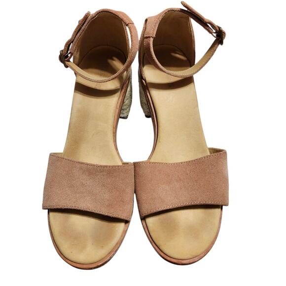 Soludos Capri Suede Leather Sandals Ankle Strap Block Heel in Sahara Pink 7 - Picture 2 of 8